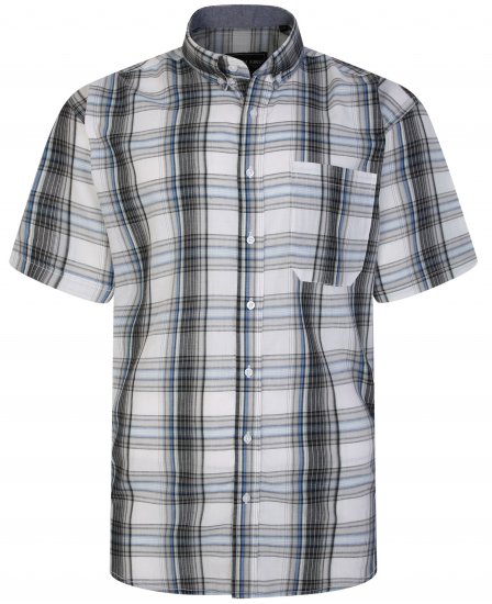 Kam Jeans 6243 SS Check Shirt Navy - Ризи - мъжки ризи големи размери
