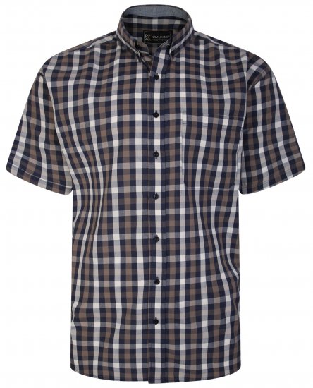 Kam Jeans 6246 SS Check Shirt Navy - Ризи - мъжки ризи големи размери