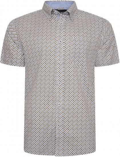 Kam Jeans 6281 All Over Geo Print Shirt White - Ризи - мъжки ризи големи размери