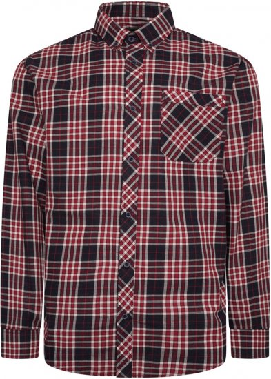 Kam Jeans 6301 LS Casual Check Shirt Red - Ризи - мъжки ризи големи размери
