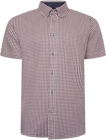 Kam Jeans 6302 Casual Gingham Check Shirt Navy - Ризи - мъжки ризи големи размери