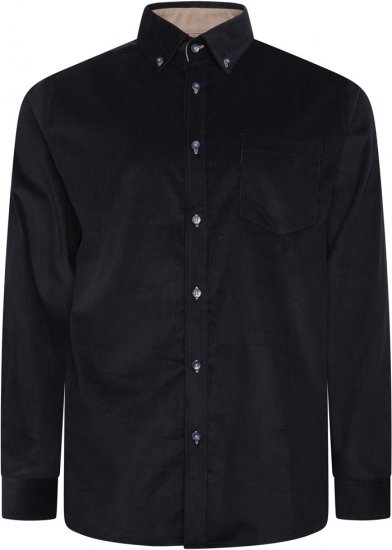 Kam Jeans 6304 Long Sleeve Fine Cotton Cordurouy Shirt Navy - Ризи - мъжки ризи големи размери