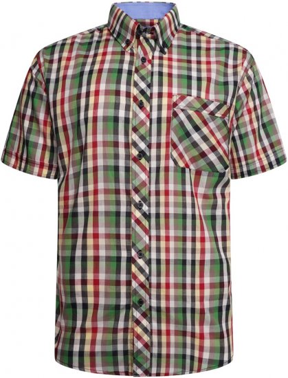 Kam Jeans 6310 Casual Check Short Sleeve Shirt Multi-Colored - Ризи - мъжки ризи големи размери