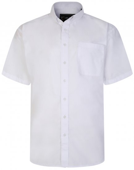 Kam Jeans 660 Classic Short Sleeve Office Shirt White - Ризи - мъжки ризи големи размери