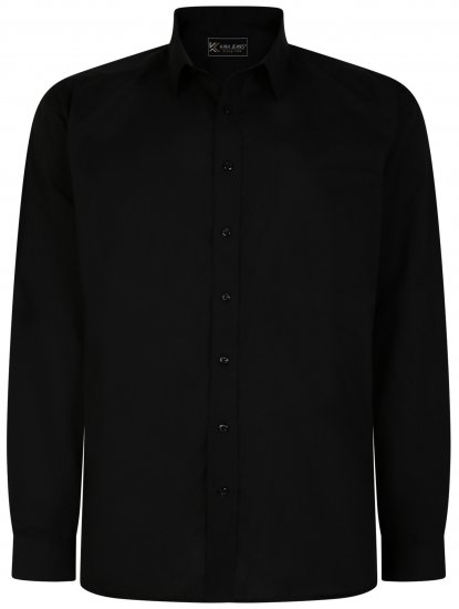 Kam Jeans 661 Classic Long Sleeve Office Shirt Black - Ризи - мъжки ризи големи размери