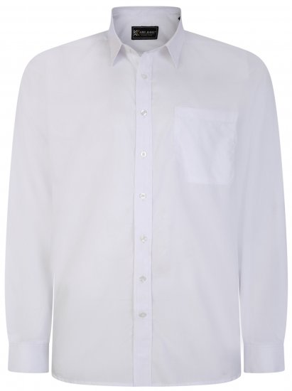 Kam Jeans 661 Classic Long Sleeve Office Shirt White - Ризи - мъжки ризи големи размери