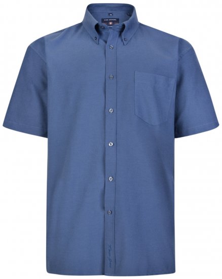 Kam Oxford Shirt Short sleeve Navy - Ризи - мъжки ризи големи размери