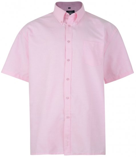 Kam Oxford Shirt Short sleeve Pink - Ризи - мъжки ризи големи размери