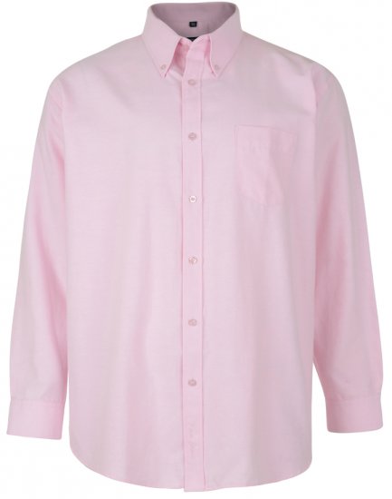 Kam Oxford shirt Long Sleeve Pink - Ризи - мъжки ризи големи размери