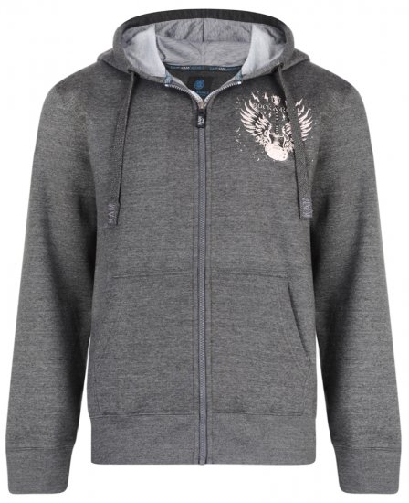 Kam Jeans 7003 Hoodie Charcoal - Суичъри & cуичъри с качулка - мъжки суичъри големи размери