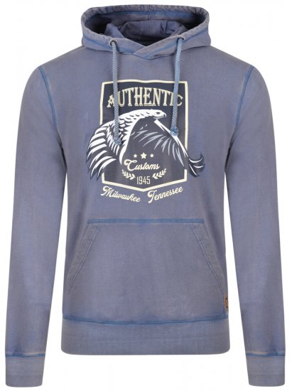 Kam Jeans 7010 Hoodie Insignia Blue - Суичъри & cуичъри с качулка - мъжки суичъри големи размери