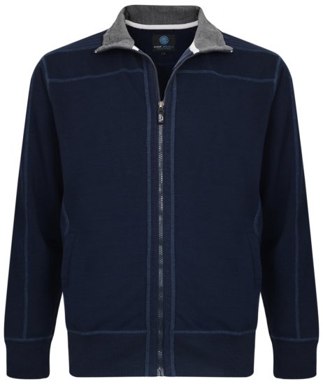 Kam Jeans 7011 Full Zip Sweat Navy - Суичъри & cуичъри с качулка - мъжки суичъри големи размери