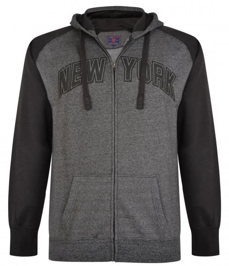 Kam Jeans Zip Thru Hoody Black - Суичъри & cуичъри с качулка - мъжки суичъри големи размери