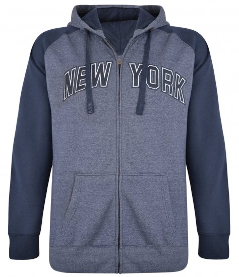 Kam Jeans Zip Thru Hoody Navy - Суичъри & cуичъри с качулка - мъжки суичъри големи размери