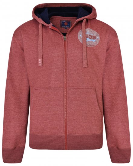 Kam Jeans 7025 Sherpa lined Hoodie Cordovan - Суичъри & cуичъри с качулка - мъжки суичъри големи размери