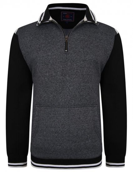 Kam Jeans 7032 Casual Sweater Black - Суичъри & cуичъри с качулка - мъжки суичъри големи размери