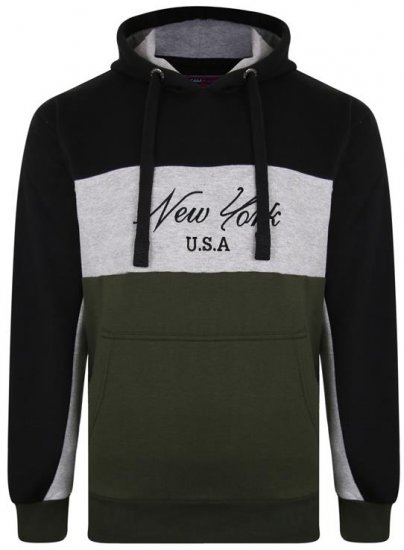Kam Jeans 7033 NY Over The Head Hoodie Khaki - Суичъри & cуичъри с качулка - мъжки суичъри големи размери