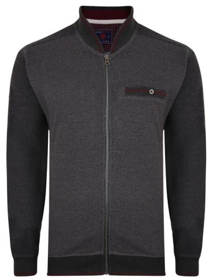Kam Jeans 7035 Dobby Track Top Charcoal - Суичъри & cуичъри с качулка - мъжки суичъри големи размери