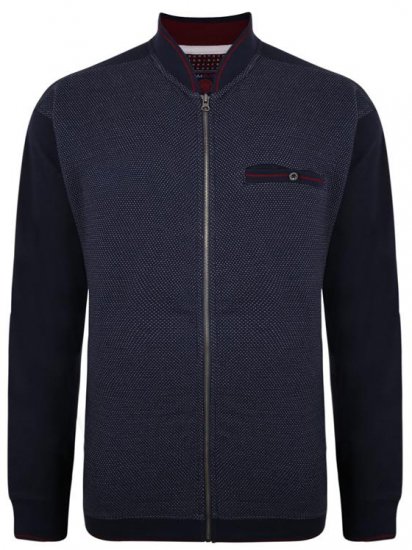 Kam Jeans 7035 Dobby Track Top Navy - Суичъри & cуичъри с качулка - мъжки суичъри големи размери