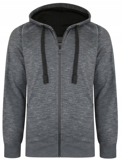 Kam Jeans 7041 Jersey Marl Hoody with Zip Pockets Charcoal - Суичъри & cуичъри с качулка - мъжки суичъри големи размери
