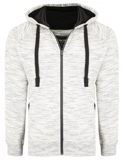 Kam Jeans 7041 Jersey Marl Hoody with Zip Pockets Grey - Суичъри & cуичъри с качулка - мъжки суичъри големи размери