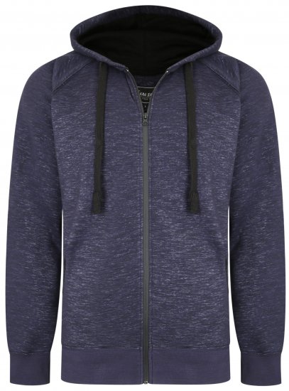 Kam Jeans 7041 Jersey Marl Hoody with Zip Pockets Indigo - Суичъри & cуичъри с качулка - мъжки суичъри големи размери