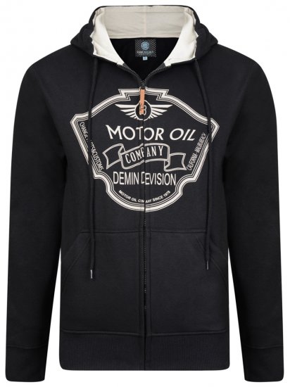 Kam Jeans 705 Motor Oil Hoodie Black - Суичъри & cуичъри с качулка - мъжки суичъри големи размери