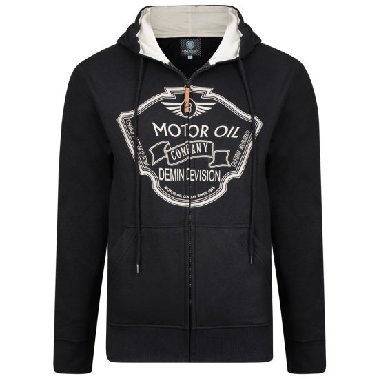 Kam Jeans 705 Motor Oil Hoodie Black - Суичъри & cуичъри с качулка - мъжки суичъри големи размери