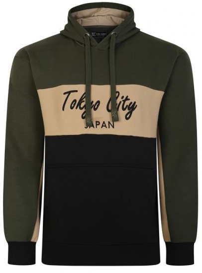 Kam Jeans 7058 Tokyo City Cut & Saw Hoodie Khaki - Суичъри & cуичъри с качулка - мъжки суичъри големи размери