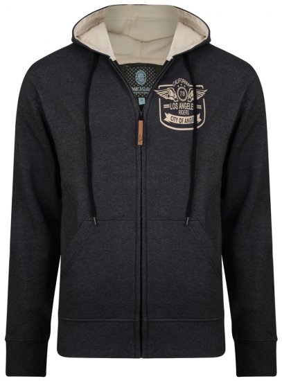 Kam Jeans 706 L.A. Riders Hoodie Charcoal - Суичъри & cуичъри с качулка - мъжки суичъри големи размери