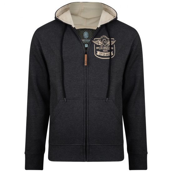 Kam Jeans 706 L.A. Riders Hoodie Charcoal - Суичъри & cуичъри с качулка - мъжки суичъри големи размери