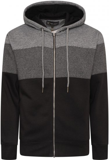 Kam Jeans 7071 Marl Stripe Hoody Black TALL SIZES - МЪЖКО ОБЛЕКЛО MT-6XLT - дрехи за високи мъже