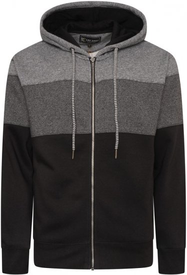 Kam Jeans 7071 Marl Stripe Hoody Black - Суичъри & cуичъри с качулка - мъжки суичъри големи размери