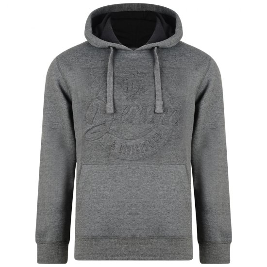 Kam Jeans 708 Embossed Hoodie Charcoal - Суичъри & cуичъри с качулка - мъжки суичъри големи размери