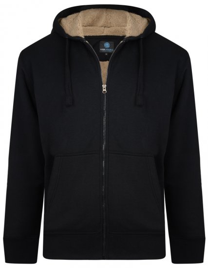 Kam Jeans 709 Sherpa Lined Hoodie Black - Суичъри & cуичъри с качулка - мъжки суичъри големи размери