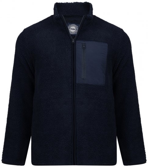 Kam Jeans 712 Teddy Fleece Navy - Суичъри & cуичъри с качулка - мъжки суичъри големи размери