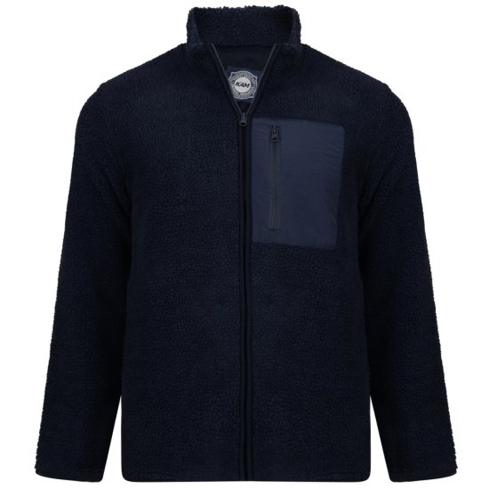 Kam Jeans 712 Teddy Fleece Navy - Суичъри & cуичъри с качулка - мъжки суичъри големи размери