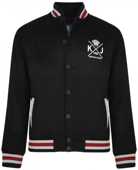 Kam Jeans 719 Button Sweater Black - Суичъри & cуичъри с качулка - мъжки суичъри големи размери