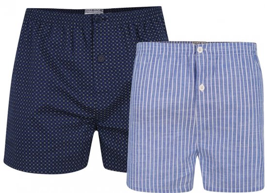 Kam Jeans 812 Twin Pack Woven Boxers - Бельо & Бански шорти - Мъжко бельо големи размери
