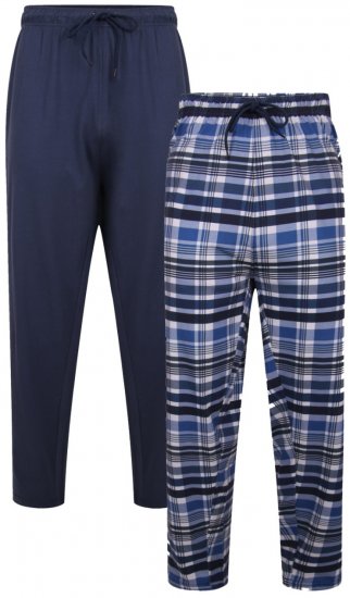 Kam Jeans 872 Lounge pants Navy, Checked 2-pack - Бельо & Бански шорти - Мъжко бельо големи размери