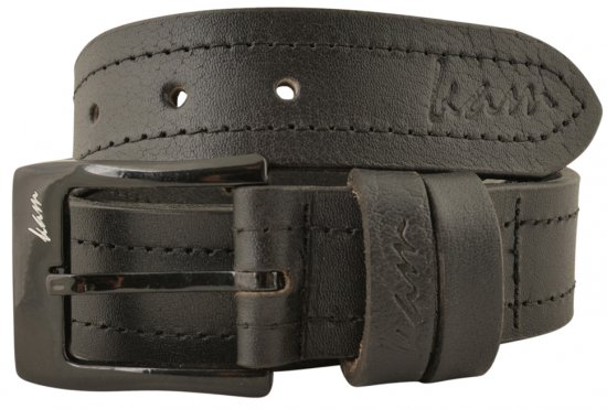 Kam Jeans 920 Leather Belt Black, 4cm - Колани - мъжки колани големи размери