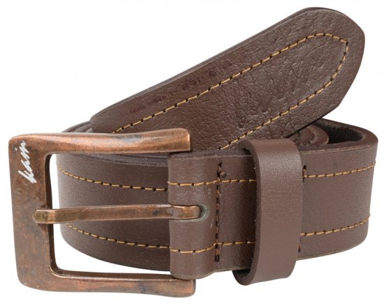 Kam Jeans 920 Leather Belt Brown, 4cm - Колани - мъжки колани големи размери