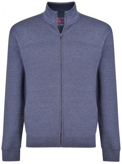Kam Jeans 7018 Full zip Sweatshirt Insignia Blue - Суичъри & cуичъри с качулка - мъжки суичъри големи размери