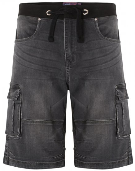 Kam Jeans Dito Denim Shorts Charcoal - Шорти - мъжки къси панталони големи размери