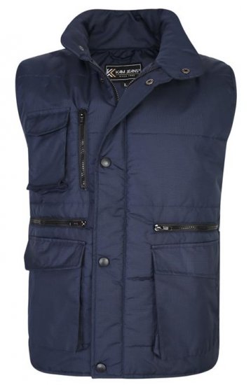 Kam Jeans KV115 Military Multi Pocket Vest Navy - Якета - мъжки якета големи размери