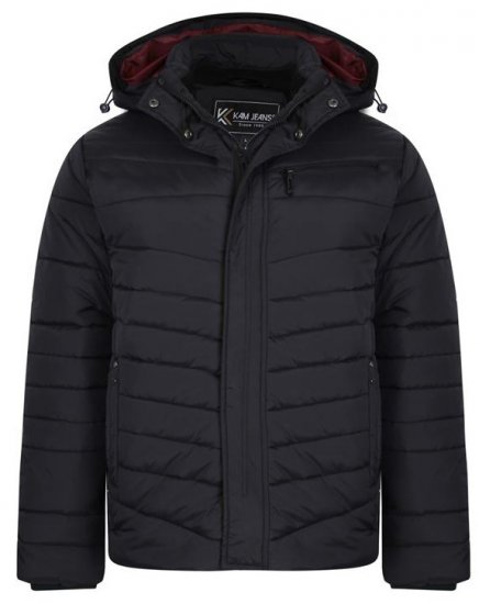 Kam Jeans KV118 Lightweight Quilted Jacket Black - Якета - мъжки якета големи размери