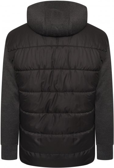 Kam Jeans KV135 Quilted Zip Thru Hoody with Padded Body & Jersey Sleeves Black TALL SIZES - МЪЖКО ОБЛЕКЛО MT-6XLT - дрехи за високи мъже
