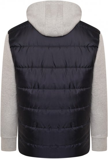 Kam Jeans KV135 Quilted Zip Thru Hoody with Padded Body & Jersey Sleeves Navy TALL SIZES - МЪЖКО ОБЛЕКЛО MT-6XLT - дрехи за високи мъже