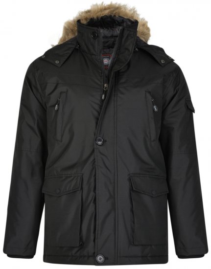 Kam Jeans KV97 Padded Winter Jacket Black - Якета - мъжки якета големи размери