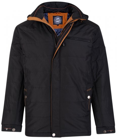 Kam Jeans KV98 Padded Jacket Black - Якета - мъжки якета големи размери